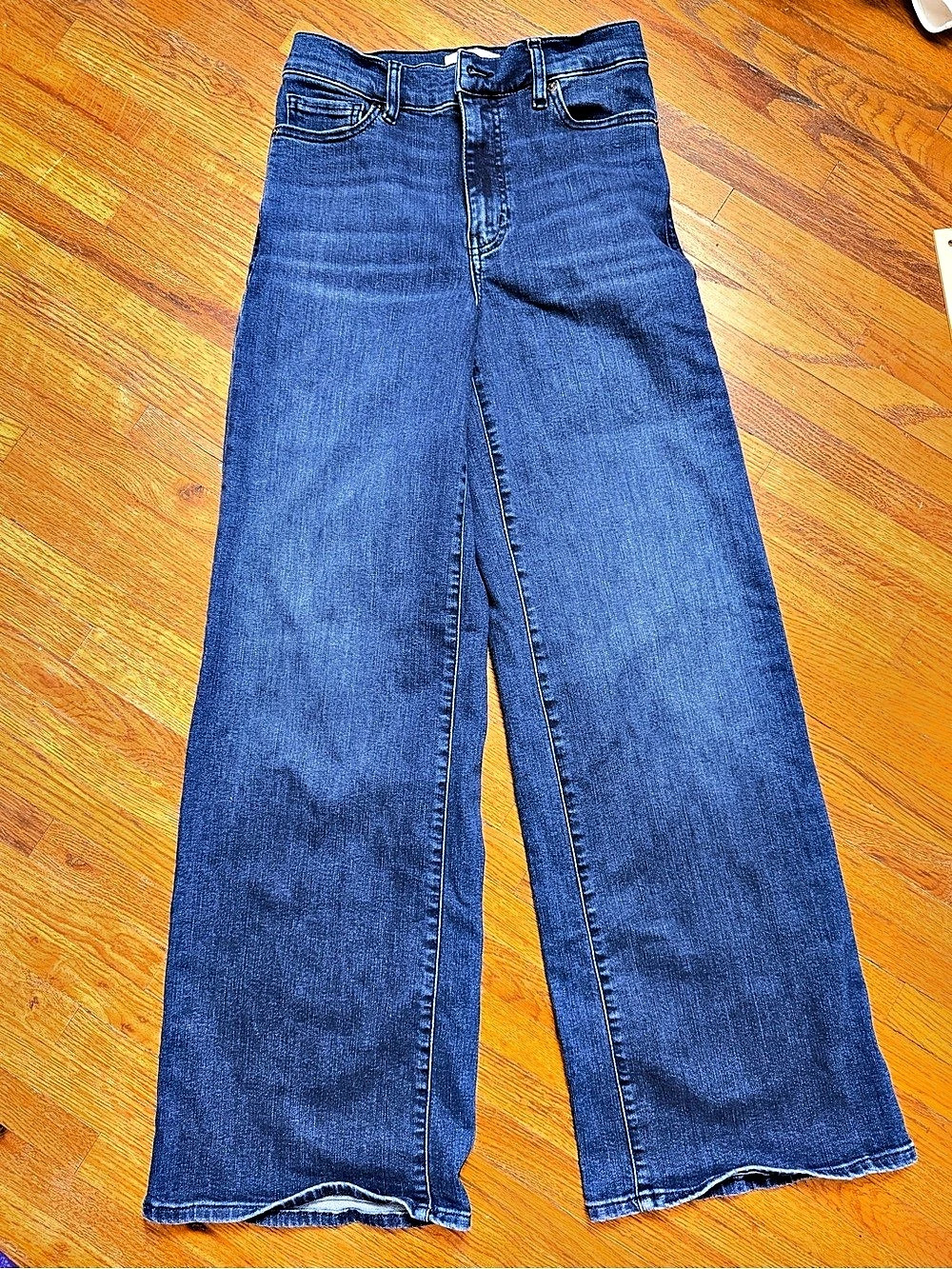 FRAME Le Slim Palazzo Jeans in Blue Waist 27